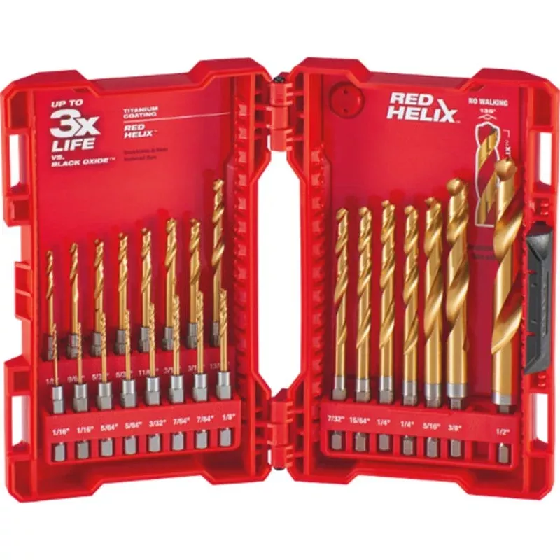 SHOCKWAVE™ Titanium Drill Bits, 23 Piece Tin, Assorted Sizes By Milwaukee 48-89-4631