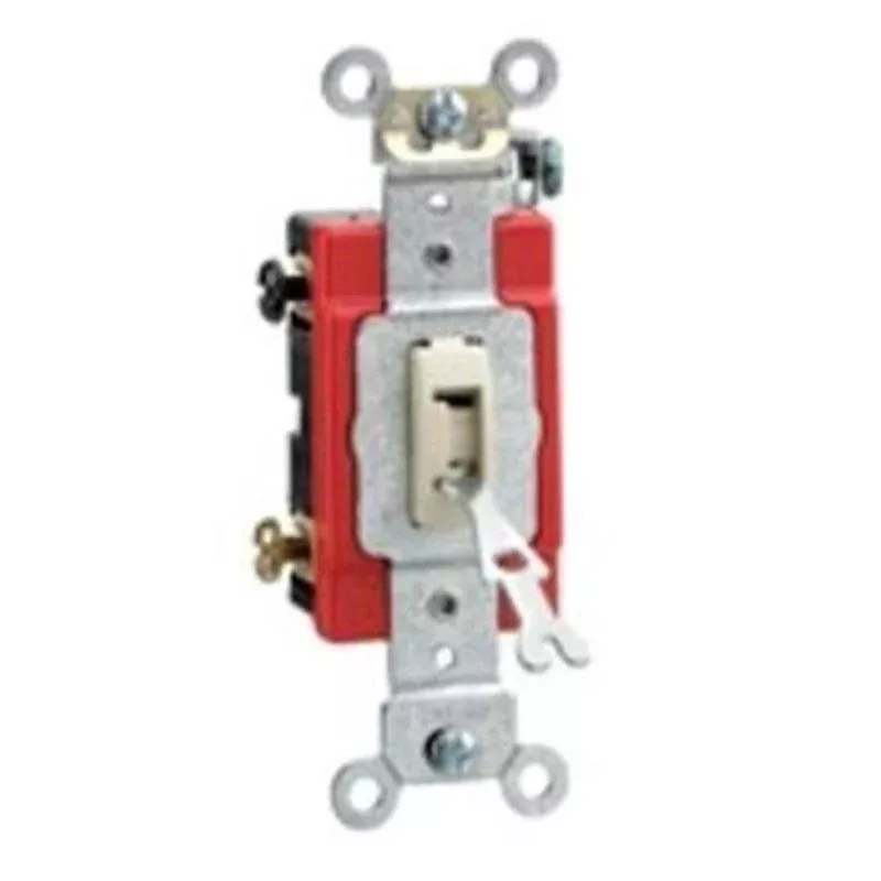 Single-Pole Locking Toggle Switch, 20A, 120/277V, Ivory, Industrial By Leviton 1221-2IL