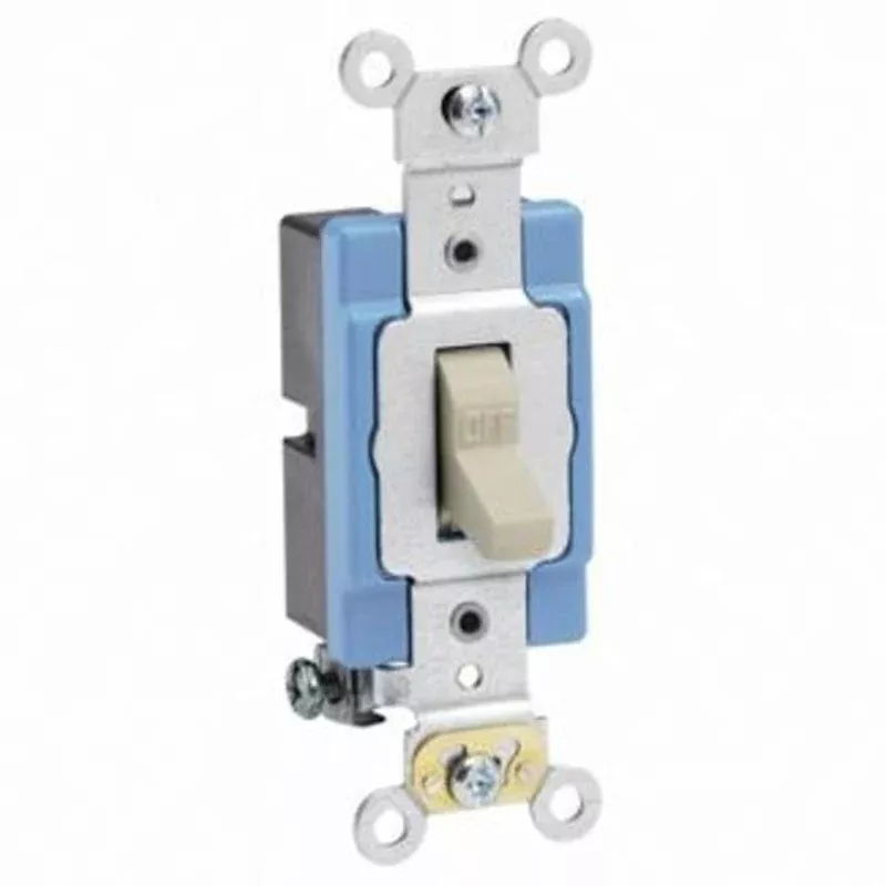 Single-Pole Toggle Switch, 15A, 120/277V, Ivory, Industrial Grade By Leviton 1201-2I