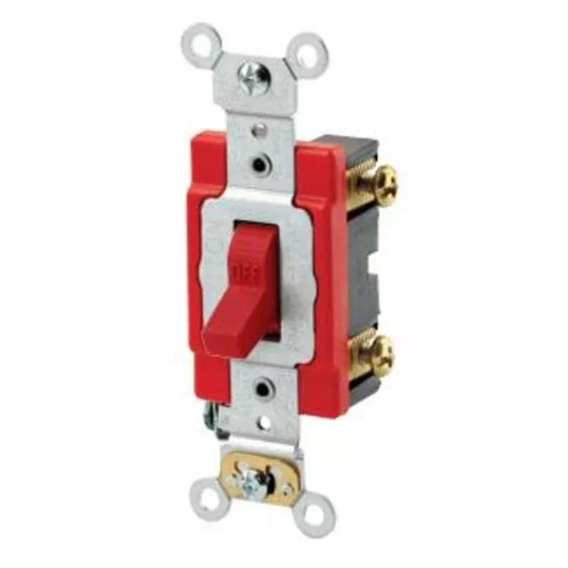 Single-Pole Toggle Switch, 20A, 120/277V, Red By Leviton 1221-2R