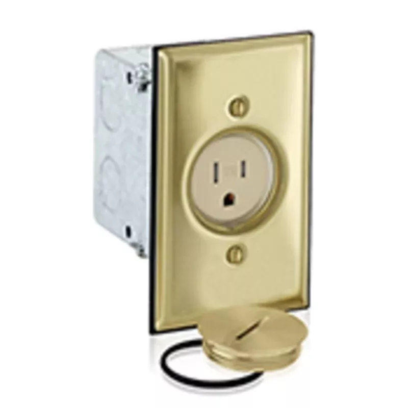 Single Receptacle, 1-Gang,Floor Box Assembly By Leviton 5249-TFB