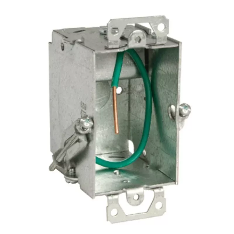 Switch Box, Gangable, 2-1/2″ Deep, AC/MC/Flex Clamps, Ears, Metallic By Hubbell – Electrical 523S