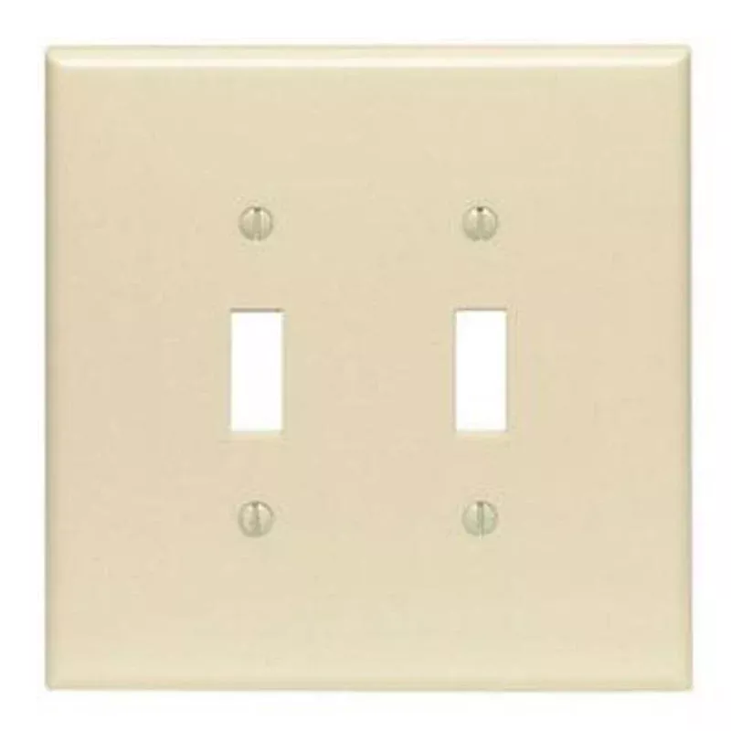 Toggle Wallplate, 2-Gang, Thermoset, Ivory, Oversized By Leviton 86109
