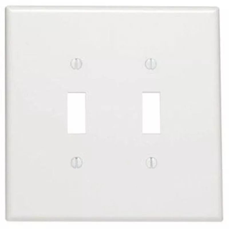 Toggle Wallplate, 2-Gang, Thermoset, White, Oversized By Leviton 88109