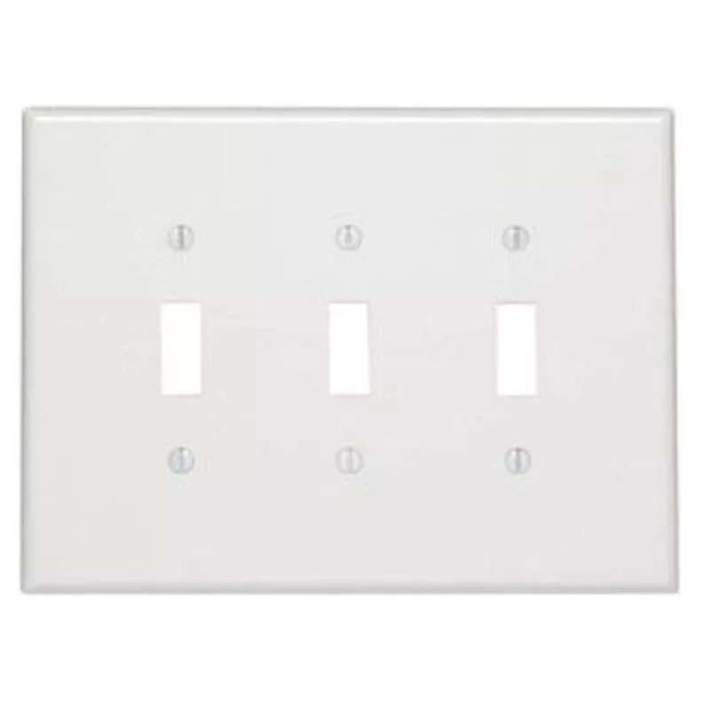 Toggle Wallplate, 3-Gang, Thermoset, White, Oversized By Leviton 88111