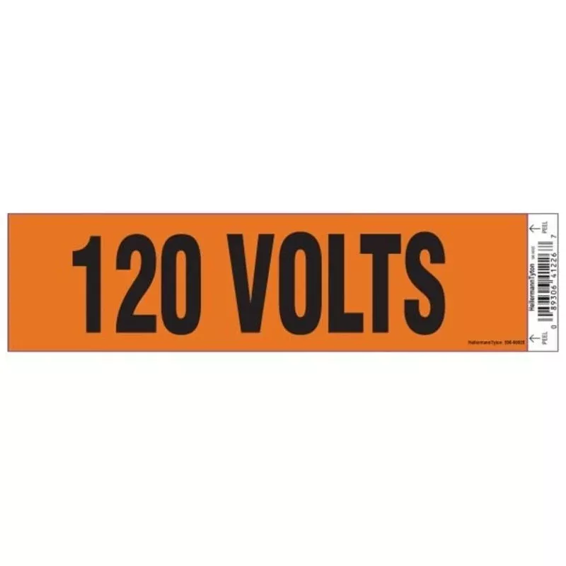 Voltage Marker, 2.25″, 120V, Orange By HellermannTyton 596-00925