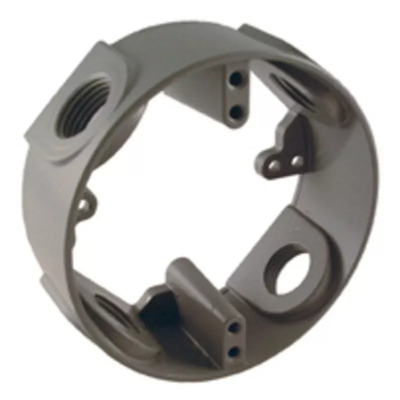 Weatherproof Box Extension, 4″ Diameter, (4) 1/2″ Outlets, 1-1/2″ Deep, Aluminum Die Cast By Hubbell-Raco 5363-0