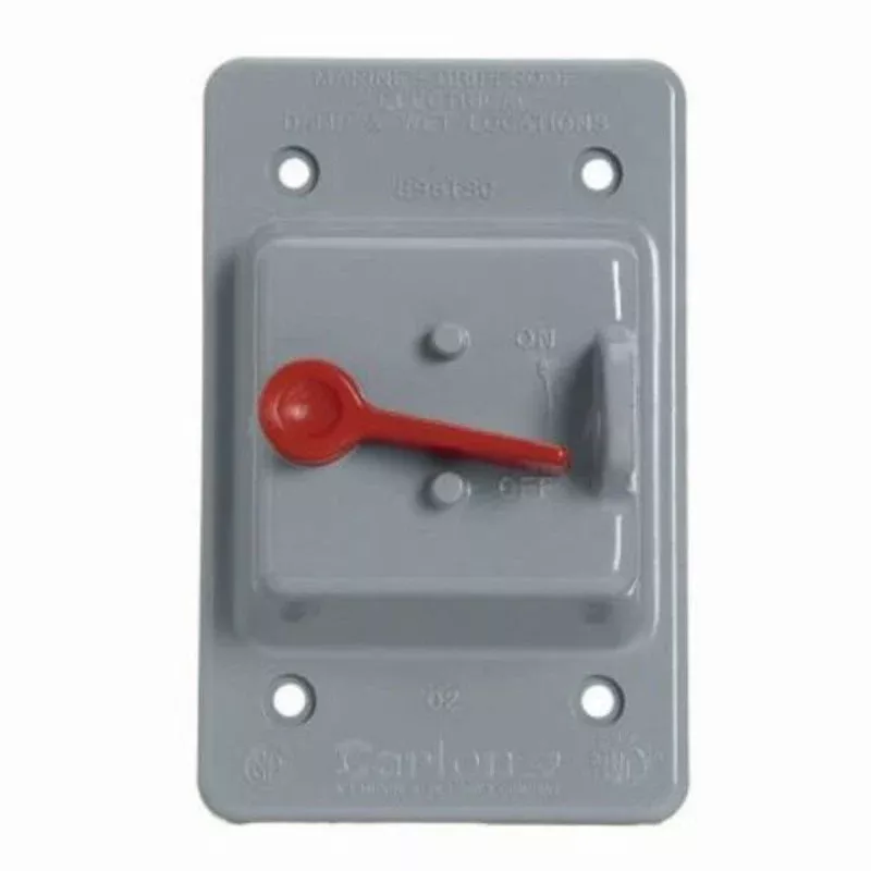 Weatherproof Cover, 1-Gang, Toggle Switch, Vertical, Polycarbonate, Gray By Carlon E98TSCN