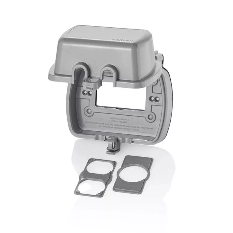 Weatherproof In-Use Cover, 1 Gang, Multiple Insert Type, 3.080" Deep, Horizontal Mount By Leviton 5981-UGY