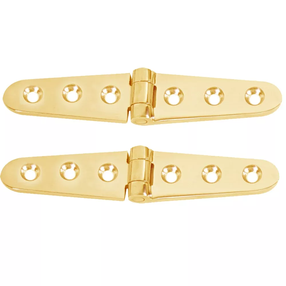 Whitecap Strap Hinge – Polished Brass – 6″ x 1-1/8″ – Pair [S-0605BC]