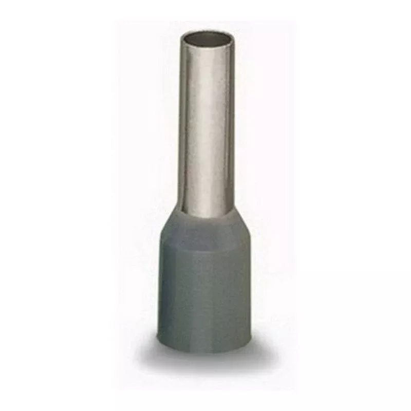 Wire Ferrule, 12 AWG Single Insulated Wire Ferrules, Grey, Short, Gray By Wago 216-207
