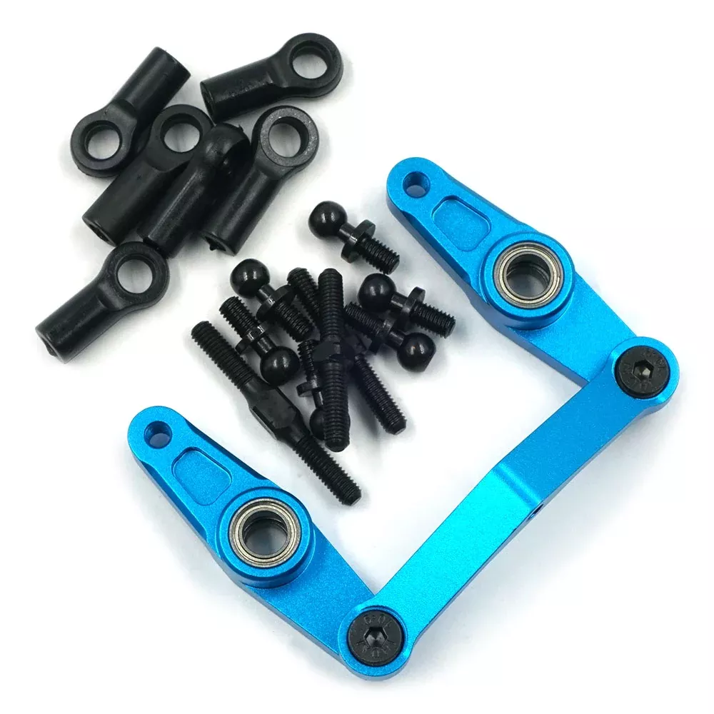 Yeah Racing TATT-042BU ALUMINUM STEERING SET FOR TAMIYA TT-01E BLUE