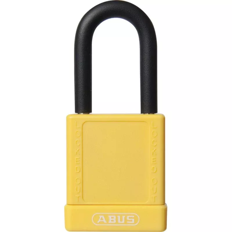 Yellow Non-Conductive Lockout Padlock, 1/4″ Shackle, 1-1/2″ ClearanceBy Abus 09816