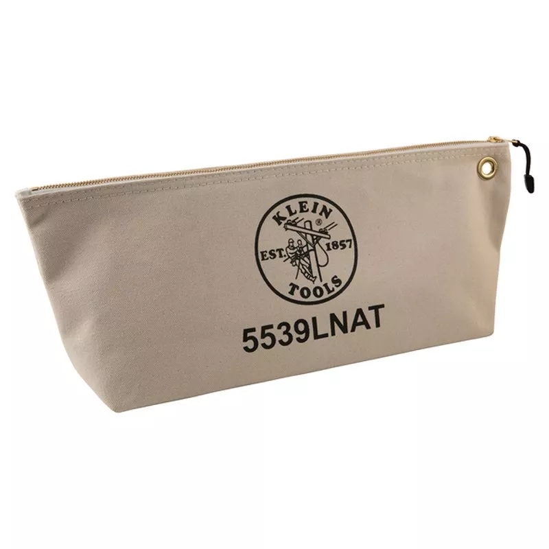 Zipper Bag, Large Canvas Tool Pouch, 18-Inch, Natural By Klein Tools 5539LNAT